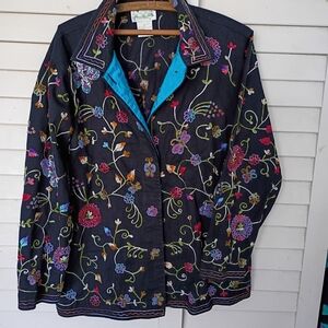 BEADED EMBROIDERED Floral Jacket.